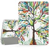 MoKo Samsung Galaxy Tab S3 9.7 Hülle - Ultra Slim PU Leder Tasche Schutzhülle Schale Smart Tri-Fold Case Cover mit Auto Sleep/Wake up Funktion und Standfunktion für Galaxy Tab S3 9.7" Android 7.0 2017 Tablet (SM-T820 / T825), Glück Baum