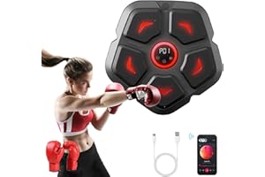 POCHY Máquina de Boxeo de música LED, 9 Velocidades 200 KG Impacto Objetivo de Pared Inteligente de Boxeo Eléctrico con Capacidad Bluetooth y Recuento Inteligente, para la Formación Reaction