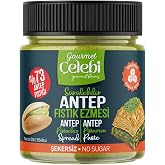 Gourmet &Ccedil;elebi Şekersiz S&uuml;r&uuml;lebilir Antep Fıstık Ezmesi,%73 Fıstık İ&ccedil;erikli,200 gr