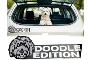 CQSVUJ Dog Car Badge Laser Cutting Car Emblem,3D Dogs Badge Rated Car Emblem,Dog Edition Car Badges,Badge Sticker for Car, Motorcycle, Boat Exterior Decoration (Doodle)