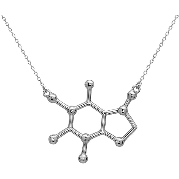 Serebra Jewelry Caffeina Molecola Pendente Ciondolo Con Collana Colore Argento Oro Oro Rosa By Tono Rosa 1043540169