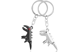 ACIELANNA 2 Piezas Llaveros de Dinosaurio de Metal, Llaveros Originales, Regalos de Adorno de Mochila para Hombres y Mujeres, Navidad, San Valentín, Cumpleaños y Aniversarios