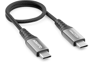 deleyCON 0,30m Kabel USB-C PD 3.0 PPS (60 W Szybkie ładowanie) - Krótki 30 cm Przewód USB-C do USB-C do iPhone 17 16 15 Pro Max Air, Galaxy S25 S24 S23, Pixel, iPad Pro, MacBook Air, AirPods, Tablet