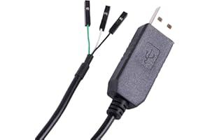 SUAMDOEN FTDI Câble adaptateur USB vers série TTL 3,3 V 5 V avec 3 broches 0,3 cm Pas de 0,3 cm Puce UART IC FT232RL pour Windows 10 8 7 (niveau logique TTL 5 V)
