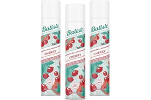 Batiste Shampooing Sec, Cherry, Rafraichit les Cheveux et Apporte du Volume, Parfum Cerise, Absorbe Excès de Sebum, Sans Rinçage, lot de 3 unites de 200ml