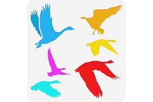 FINGERINSPIRE Wild Goose Stencil 30x30cm Flying Mallard Ducks Stencil Plastic Goose Patterns Stencil Reusable Create DIY Wildlife Birds Crafts and Decor for Painting on Wood Fabric Walls