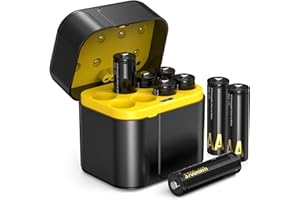 SURFOU AA Rechargeable Lithium Batteries with Battery Charger Pro, 1.5 V AA Batteries 3700mWh High Capacity, Long Lasting Lithium Battery with Integrated Charging Storage Box