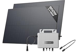 EF ECOFLOW ECOFLOW STREAM Balcony Solar System, 800W Micro Inverter, 2 × 450W PV Solar Panels, Smart Grid-Feed Inverter with Wi-Fi & App Control for Balcony, Garden, Roof & Vertical Walls