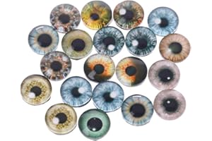 LIJUN Ocobudbxw 20 Pezzi Occhi di Bambola di Vetro Animali Artigianato Fai da Te bulbi oculari per Accessori per Occhi di Dinosauro creazione di Gioielli Fatti a Mano