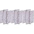 HANDLEZONE® Fire Door Hinges 3 Pairs 102mm / 4 inch Ball Bearing, Grade 13 Fire Rated, CE13 FD30 FD60, with Screws - Satin Stainless Steel