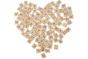 KLSYCHRY Kailisen 100 Stück Holzbuchstaben Buchstaben Holz Alphabet Fliesen Buchstaben Spiel für Kunsthandwerk DIY