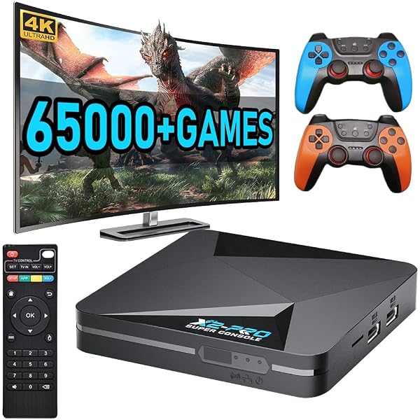 Console de jeu vidéo P30 Max comprenant 2 contrôleurs de jeu sans fil