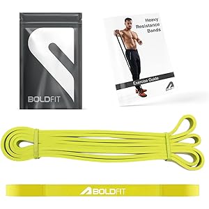 Boldfit Heavy Resistance Band for Workout Set Exercise & Stretching Pull Up Bands for Home Exercise for Gym Men & Women Loop Bands Toning Bands Resistance Band Yellow (3-7 Kg)
