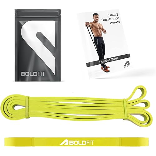 Boldfit Heavy Resistance Band for Workout Set Exercise & Stretching Pull Up Bands for Home Exercise for Gym Men & Women Loop Bands Toning Bands Resistance Band Yellow (3-7 Kg)