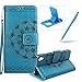 Price comparison product image Rope Leather Case for Sony Xperia XA1 Ultra,Strap Wallet Case for Sony Xperia XA1 Ultra,Herzzer Bookstyle Classic Elegant Mandala Flower Pattern Stand Magnetic Smart Leather Case with Soft Inner for Sony Xperia XA1 Ultra + 1 x Free Blue Cellphone Kickstand + 1 x Free Blue Stylus Pen - Blue