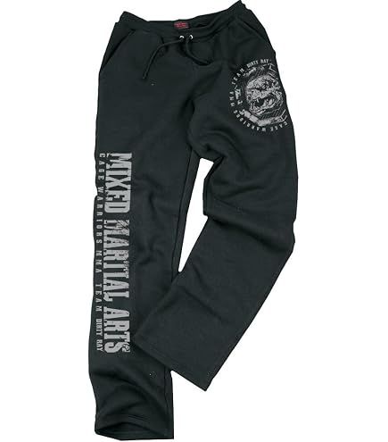 Pantaloni Krav Maga Combattimento Tinta Unita Nero - Modello Gamba Dritta Taglia 3/160cm - 3