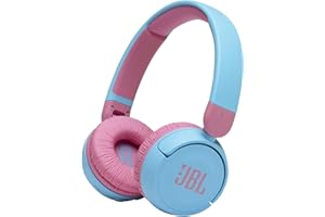 JBL JR310BT – Casque sans fil avec micro pour enfants – Léger, confortable et pliable – Avec volume limité à 85 dB – Autonomie de 30 hrs – Livré avec un jeu d’autocollants – Bleu