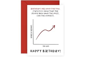 CENTRAL 23 Śmieszne kartki urodzinowe dla mężczyzn - statystyki pokazują, że ludzie, którzy mają najwięcej urodzin żyj najbardziej, kartki urodzinowe dla syna - matematyka maniak - w zestawie z zabawnymi naklejkami