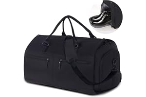 KINGSLONG Sac à Vêtements pour Voyage, Sac de Sport Convertible pour Hommes et Femmes, Valise de Voyage 2 en 1 à Suspendre avec Compartiment à Chaussures, 45L