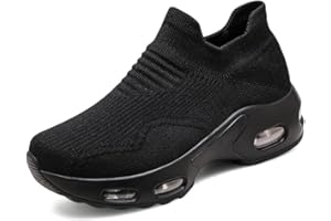 QIMAOO Womens Trainers Slip On Ladies Trainers Lightweight Womens Walking Shoes Breathable Sneakers Women