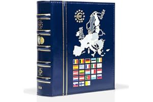 LEUCHTTURM1917 Leuchtturm Vista álbum Anual para Monedas de Euro 2019, con cajetín Protector, Azul