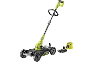 Ryobi - 3-i-1 18 volt gräsklippare - kantklippare/kantklippare - Ø30 cm - Mulching - 1 batteri 2,0 Ah och 1 laddare 1,5 A - R