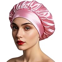 Cuffia Da Notte In Seta - Set 2 Pezzi, Nero E Rosa, Per Capelli Ricci E Lisci - Foto 7