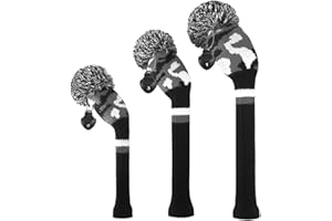 Scott Edward 3 Piezas de Cubiertas de Cabeza de Golf, Incluye Cubierta de Conductor, Cubierta de Calle, Cubierta híbrida, con Etiquetas de números giratorios