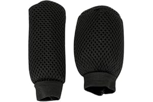 WOETWOAT Copri Freno A Mano per Auto in Tessuto Traspirante Copri Cambio Coperchio Freno A Mano Copertura Della Leva Del Cambio Pomello Del Cambio Protector Coperchio Pomello del Cambio (Black)