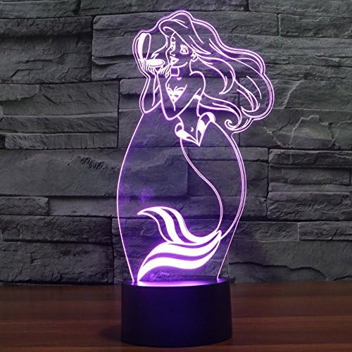 Exoticbuy Color Changing Little Mermaid 3D Visual LED Light Motif Lamp