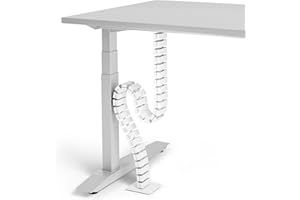 VALU Kabelführung für Schreibtische bis 125cm – Stabil & flexibel mit Magnet-Kettenglied – Kabelmanagement für höhenverstellbare & Feste Schreibtische – Stahlfuß & rutschfestes Gummipad