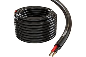 Lumonic Cavo dell'altoparlante 10m Nero tondo | 2x 1,5mm² CCA | Cavo per diffusori HiFi | Cavo audio rotondo | Professionale PA Installazione- Audio- Cavo rotondo