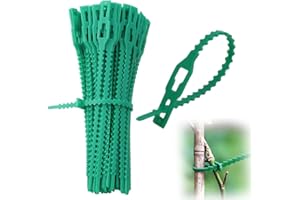 QEQSHQO 100 pièces Attaches réglables Liens de Serrage en Plastique pour Jardin Serre câbles réutilisables pour Plantes Vertes et arbustes (13cm) (vert)