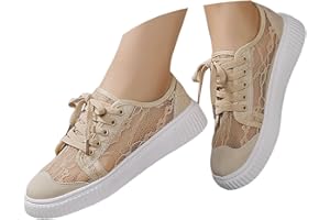 VBEDKDEB Sneaker Damen Weiß Sommer Leicht Weich Weisse Sneakers Schwarz Lässige Flache Schuhe Modische Atmungsaktiv Turnschuhe mit Spitze Bestickt