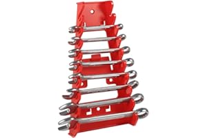 FOCKET Clé à Pipe,Support,Outil De Stockage Porte-CléS à 9 CléS En Plastique Rouge Avec Support De Rangement Pour Clé, Outil De Rangement Pour Usage Domestique