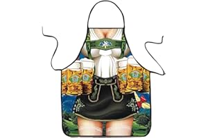 VEMEFUFU Grembiule di Natale, Grembiule Oktoberfest, Divertente Grembiule, sexy divertente bavarese Oktoberfest da donna, costume Dirndl per barbecue, cuoco, cucina, regali, uomini e donne