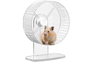 SUNOYA Ruota per Criceti Silenziosa, 21 cm, Antiscivolo, Altezza Regolabile, Comoda, Accessorio Indispensabile per Gabbie di Criceti, Trasparente
