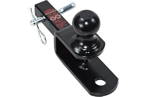 TOPTOW ATV/UTV Trailer Hitch Towing Ball Mounts, 2-Inch Ball, Clevis Pin, Fits 1 1/4-Inch Receiver