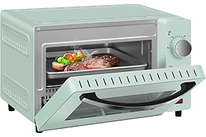 WANNYTON Mini piekarnik, piekarnik 10 l, 650 W, 100-230 °C, timer 0-60 min, w zestawie blacha do pieczenia, ruszt do grillowania, uchwyt do wyjmowania, podwójne szklane drzwi, piec do pizzy, ciast