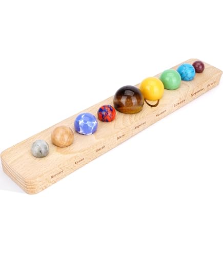 Solar System Eight Planets Healing Crystal Ball Set - Tumbled Gemstones For Chakra, Reiki & Desk Decor