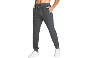 JustSun Jogging Homme Pantalons de Sport Coton avec Poche zippée