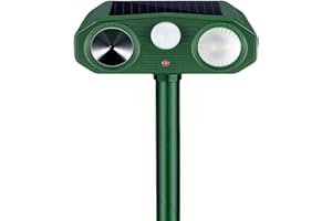 PUTAII Répulsif Chat Ultrason, 3 Modes Repulsif Chat Solaire & Solaire et USB Répulsif Animaux, IP54 Étanche Repulsif Chat Exterieur avec Détecteur et Flash pour Chats Chiens Souris Ratons Animaux de Jardin