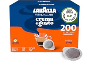 Lavazza, Cialde Crema e Gusto Forte, Caffè in Cialde, 4 Pack da 50 Cialde, per un Espresso Forte e Pieno, con Note Aromatiche di Legno e Tabacco, Arabica e Robusta, Intensità 9/10, Tostatura Scura
