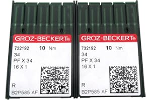 ckpsms Groz-Beckert Lot de 20aiguilles dans Une boîte en Plastique Transparent 16x1 PFX34 compatibles avec Les Aiguilles de Rechange PFAFF et Singer Classe 15,16,56+ (Taille de l'aiguille : 80/12)