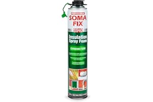 PROFESSIONAL SOMA FIX Expanding Foam - Polyurethane Insulation Foam Filler for Walls, Doors, Roofs, Ceilings & More + Special Applicator (Thermal & Acoustic Insulation) 850ML