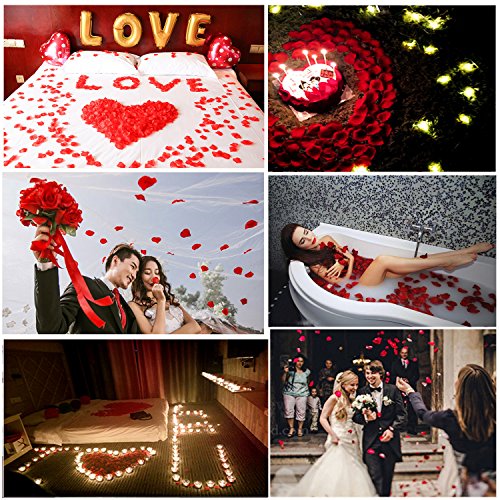 comprare on line Petali di Rosa in Seta – Meersee 2000pcs Petali di Rosa in Seta in Colore Rosso Scuro per Decorazione di Matrimonio prezzo