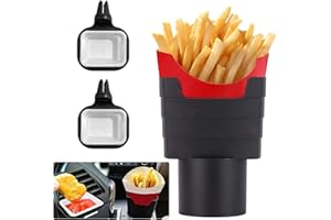 Cimown 3 Stück Auto Pommes Halter - Pommes Halter - Auto Saucenhalter - Pommes Frites Becherhalter Auto - Pommeshalter fürs Auto - Pommes Frites Halter aus Kunststoff mit Soßenhalter