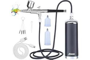 XDOVET 32PSI Verbessertes Airbrush-Kit mit Luftkompressor, Mini-Airbrush-Kit, wiederaufladbares Hand-Airbrush-Set für Malerei,Modellbau, Nagelkunst
