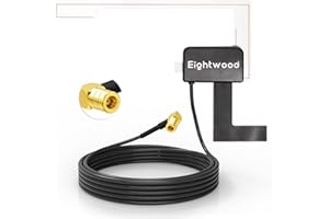 Eightwood Aktive DAB, DAB+ Autoantenne SMB Adapter, Digitales Autoradio Antenne Glashalterung mit 3 m Verlängerungs Kabel Kompatibel für DAB Radio Pioneer Clarion Kenwood Alpine MEHRWEG