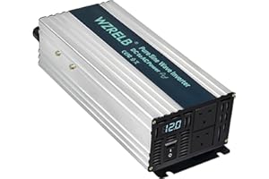 WZRELB 1000W Pure Sine Wave Inverter 12V DC to 240V AC,Car Power Inverter with Dual AC Outlets, LED Display,Off-Grid Portable Power Converter for Home, RV, Truck, Camping